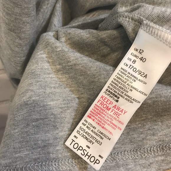 TopShop Gray Body-Con Midi Dress Size 8 Nordstrom - Picture 4 of 6